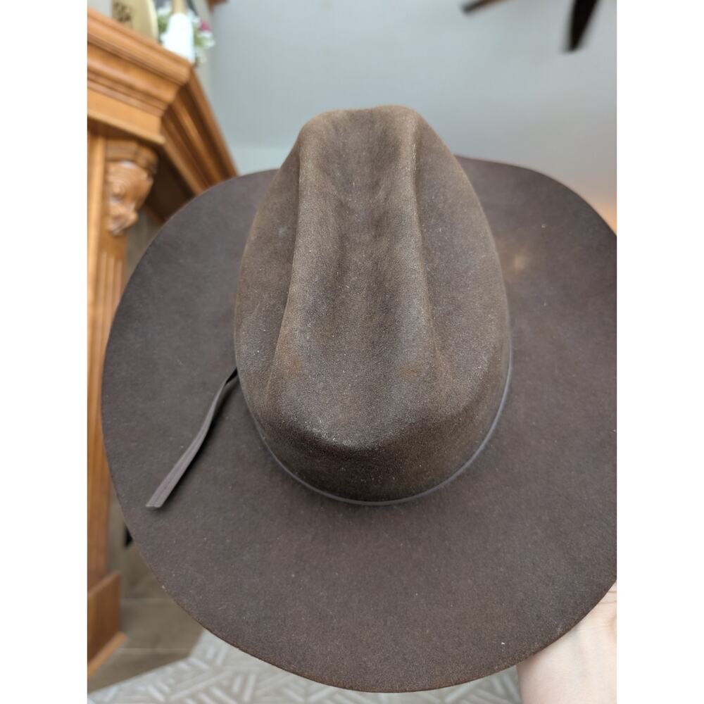 Stetson 4X Beaver Cowboy Hat Size 7 Regular Chocolate Brown Western Felt 4" Brim - Picture 3 of 14